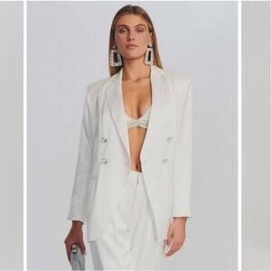 Retrofete Pandora Blazer in White and Crystal Size Large NWT